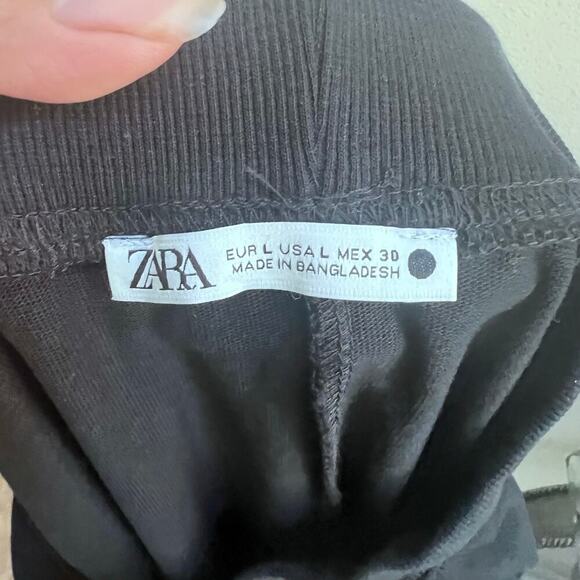 ZARA Women's Black Cotton Knit Stretch Pencil Skirt with Pockets Career Size L - Picture 5 of 6